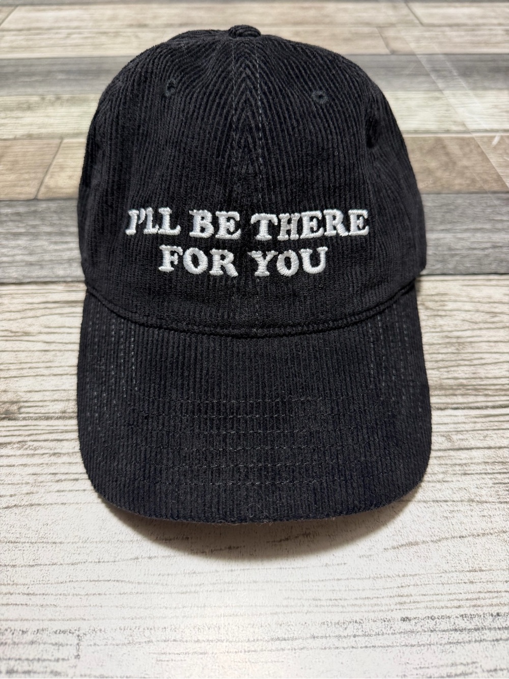 Friends TV Show I’LL BE THERE FOR YOU Corduroy Black Adjustable Dad Hat